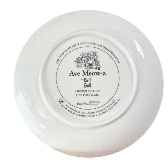 Franklin Mint Heirloom Bill Bell Ave Meow-A Cats Collector Plate - Picture 7 of 10